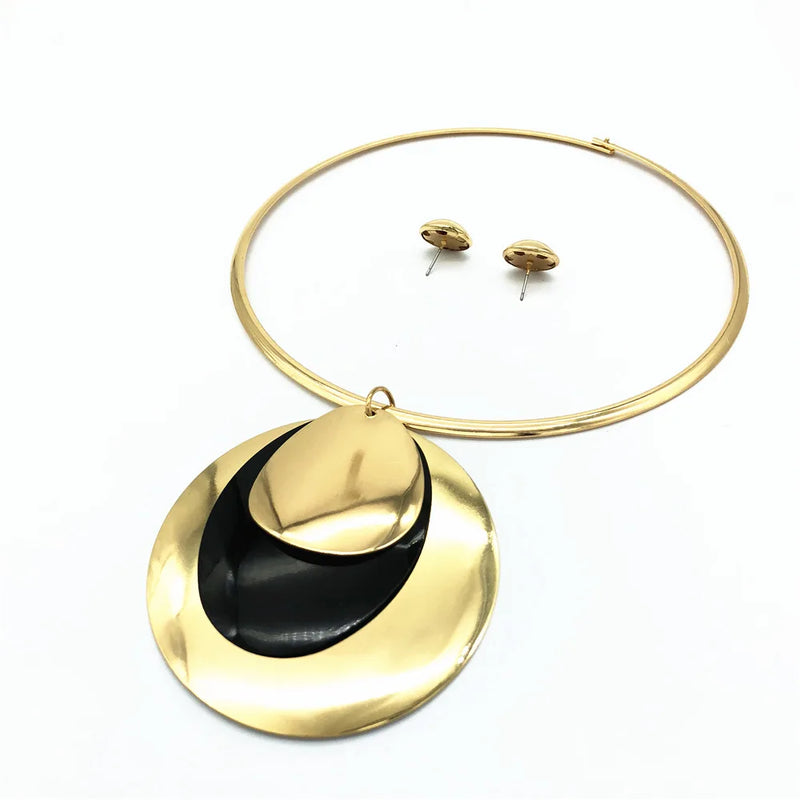 Metal African Style Choker Jewelry Set for Women
