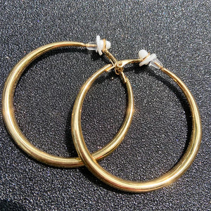 Metal Circle Ear Clips Exaggeration Earrings ER1012