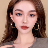 Metal Circle Ear Clips Exaggeration Earrings ER1012