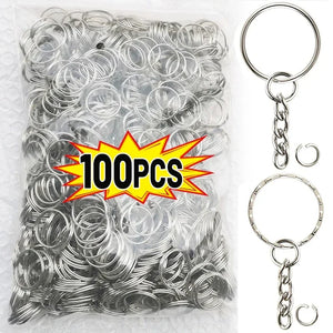 Steel Keyring Keychain Split Rings Lobster Clasp Key Chain Key Pendant Ring