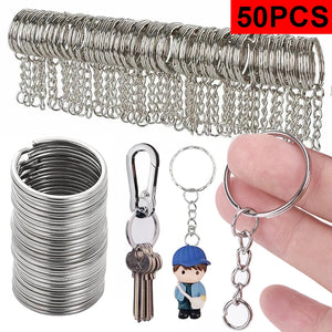 Metal Keyring Split Rings Lobster Clasp Key Chains Carabiner