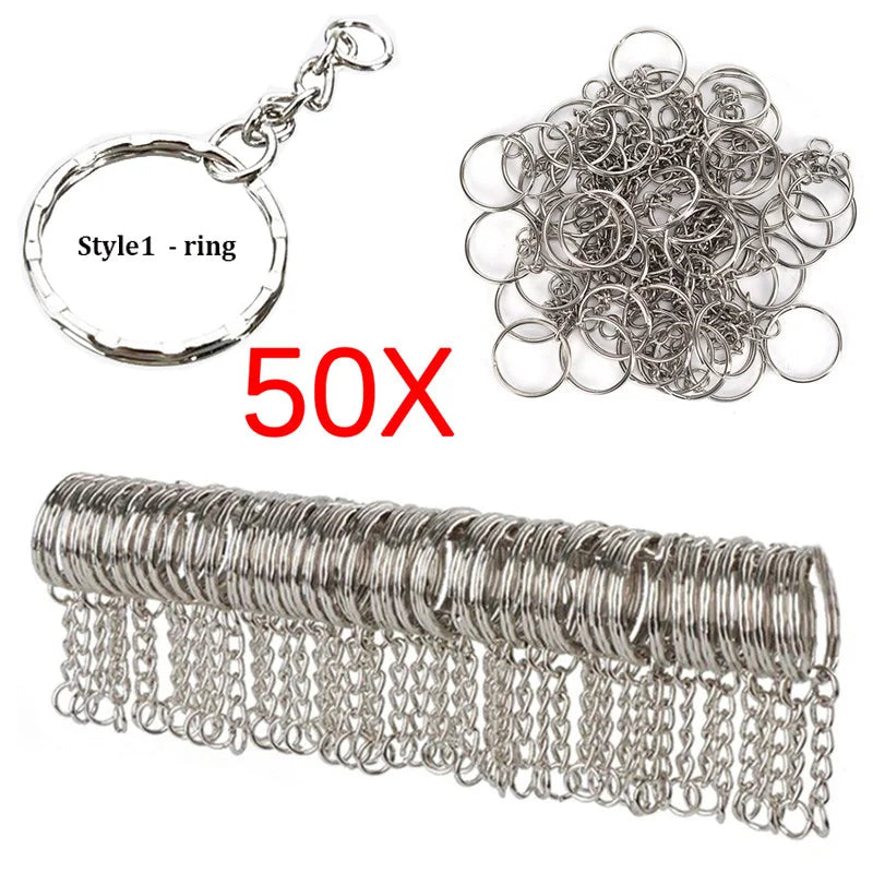 Metal Blank Keyrings Keychain Split Ring Keyfob Key Holder Rings DIY Pendant