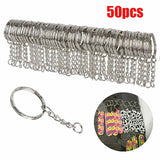 Metal Blank Keyrings Keychain Split Ring Keyfob Key Holder Rings DIY Pendant