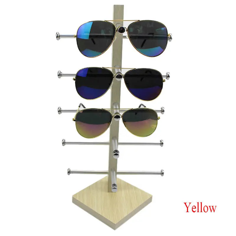 Metal Wood Sunglasses Eyeglasses Rack Display Stand Glasses Case Holder