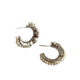 Silver Freshwater Pearl Earrings C Shape Hip-hop Punk