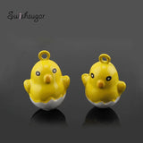Metal Chicken Egg Jingle Bell Charms for Jewelry
