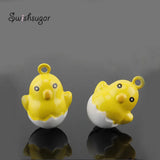 Metal Chicken Egg Jingle Bell Charms for Jewelry