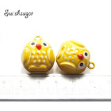 Metal Owl Jingle Bell Charms Keychain Bracelet Pendant