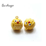 Metal Owl Jingle Bell Charms Keychain Bracelet Pendant
