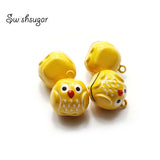 Metal Owl Jingle Bell Charms Keychain Bracelet Pendant