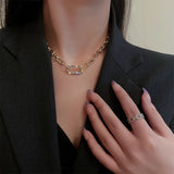 Titanium Steel Unisex Hip-Hop Necklaces Gothic Chunky Clavicle Chain