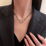 Titanium Steel Unisex Hip-Hop Necklaces Gothic Chunky Clavicle Chain