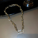 Titanium Steel Unisex Hip-Hop Necklaces Gothic Chunky Clavicle Chain