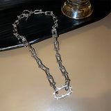 Titanium Steel Unisex Hip-Hop Necklaces Gothic Chunky Clavicle Chain