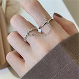 Metal Chain Cross Open Ring Hip-hop Punk Personality Index Finger Ring