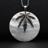 Metal Chain Shell Round Pendant Necklace Gift