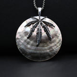 Metal Chain Shell Round Pendant Necklace Gift