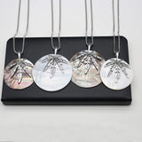 Metal Chain Shell Round Pendant Necklace Gift