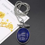 Egg Shaped Pendant Necklace Natural Stone Women's Jewelry