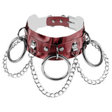 Metal Chain Spike Belt Collar Harness Women Goth Accessories Choker Necklace