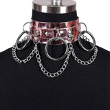 Metal Chain Spike Belt Collar Harness Women Goth Accessories Choker Necklace