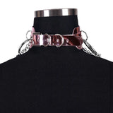 Metal Chain Spike Belt Collar Harness Women Goth Accessories Choker Necklace