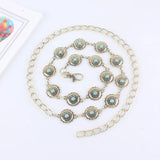Turquoise Gothic Chain Waist Belt for Women Dresses Coat