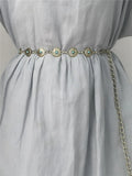 Turquoise Gothic Chain Waist Belt for Women Dresses Coat