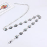 Turquoise Gothic Chain Waist Belt for Women Dresses Coat