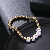 Copper Beads Letter Bracelet for Women