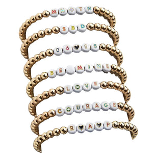Copper Beads Letter Bracelet for Women