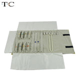 Metal Corner Jewelry Roll Bag Portable Carring Case Velvet Organizer