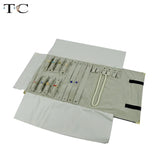 Metal Corner Jewelry Roll Bag Portable Carring Case Velvet Organizer
