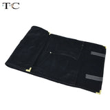 Metal Corner Jewelry Roll Bag Portable Carring Case Velvet Organizer