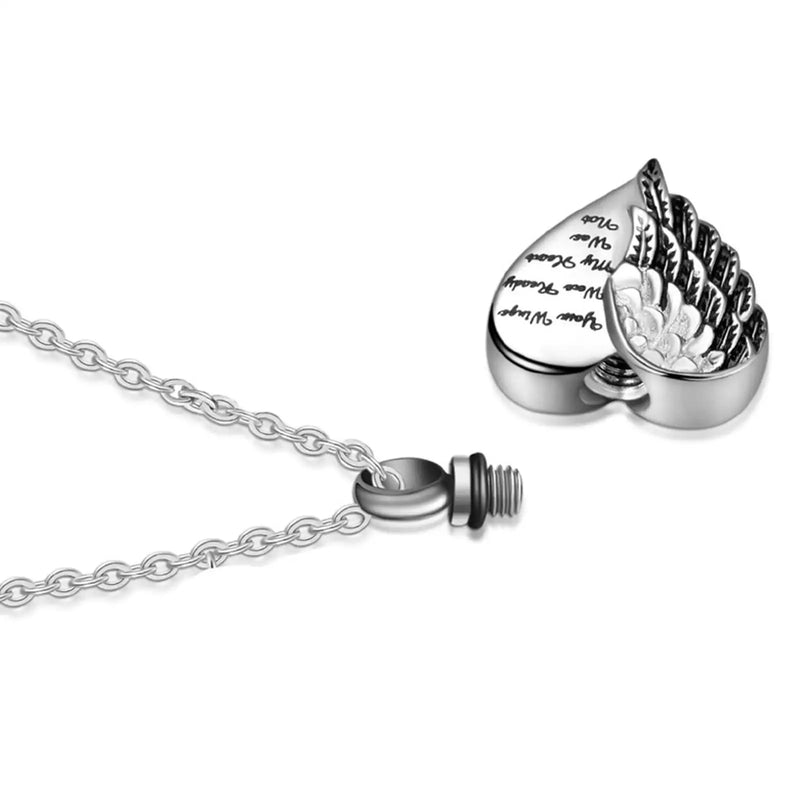 Heart Wing Shaped Ash Holder Necklace for Loved Ones