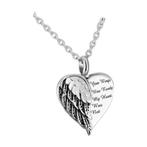Heart Wing Shaped Ash Holder Necklace for Loved Ones