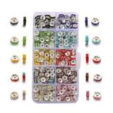 Metal Crystal Rhinestone Rondelles Spacer Beads Kit for Jewelry Making