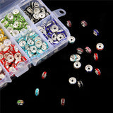 Metal Crystal Rhinestone Rondelles Spacer Beads Kit for Jewelry Making