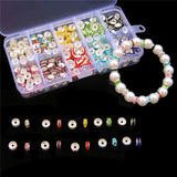 Metal Crystal Rhinestone Rondelles Spacer Beads Kit for Jewelry Making