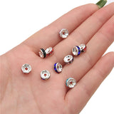 Metal Crystal Rhinestone Rondelles Spacer Beads Kit for Jewelry Making