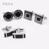 Vintage Metal Cufflinks Square Round Cuff-link Men Sleeve Button