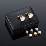 Vintage Men's Metal Cufflinks & Shirt Studs Set