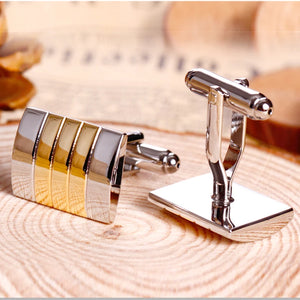 High-Quality Metal Cufflinks Silver & Colorful Men's Cufflinks