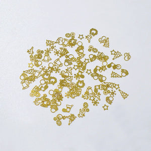 Metal Decals Nail Filler Chrismas Year Snowflake Gear Patch Nail Art