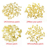 Metal Decals Nail Filler Chrismas Year Snowflake Gear Patch Nail Art