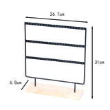 Metal Earring Display Holder with Wooden Base