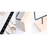 Metal Earring Display Holder with Wooden Base