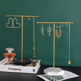 Metal Earring Display Stand Jewelry Organizer T-Bar Necklace Holder
