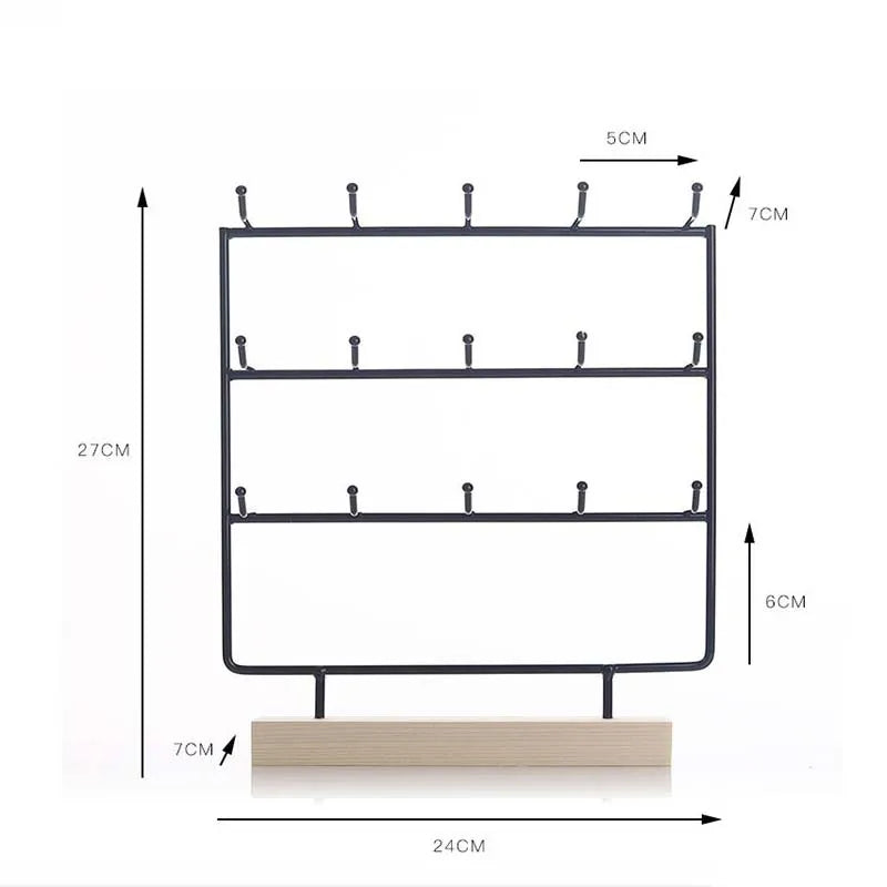 Metal Earrings Jewelry Display Stand Hook Up Organizer Rack Holder