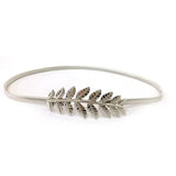 Metal Elastic Leaf Belt Womens Decorative Waist Chain Dress Accessory